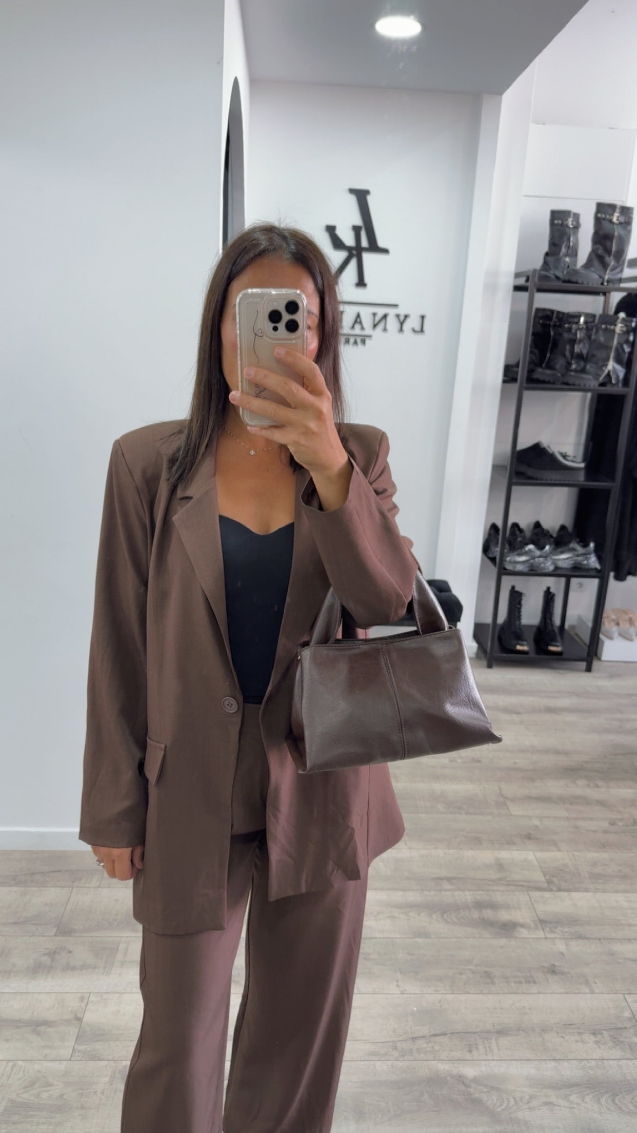 Tailleur over size marron