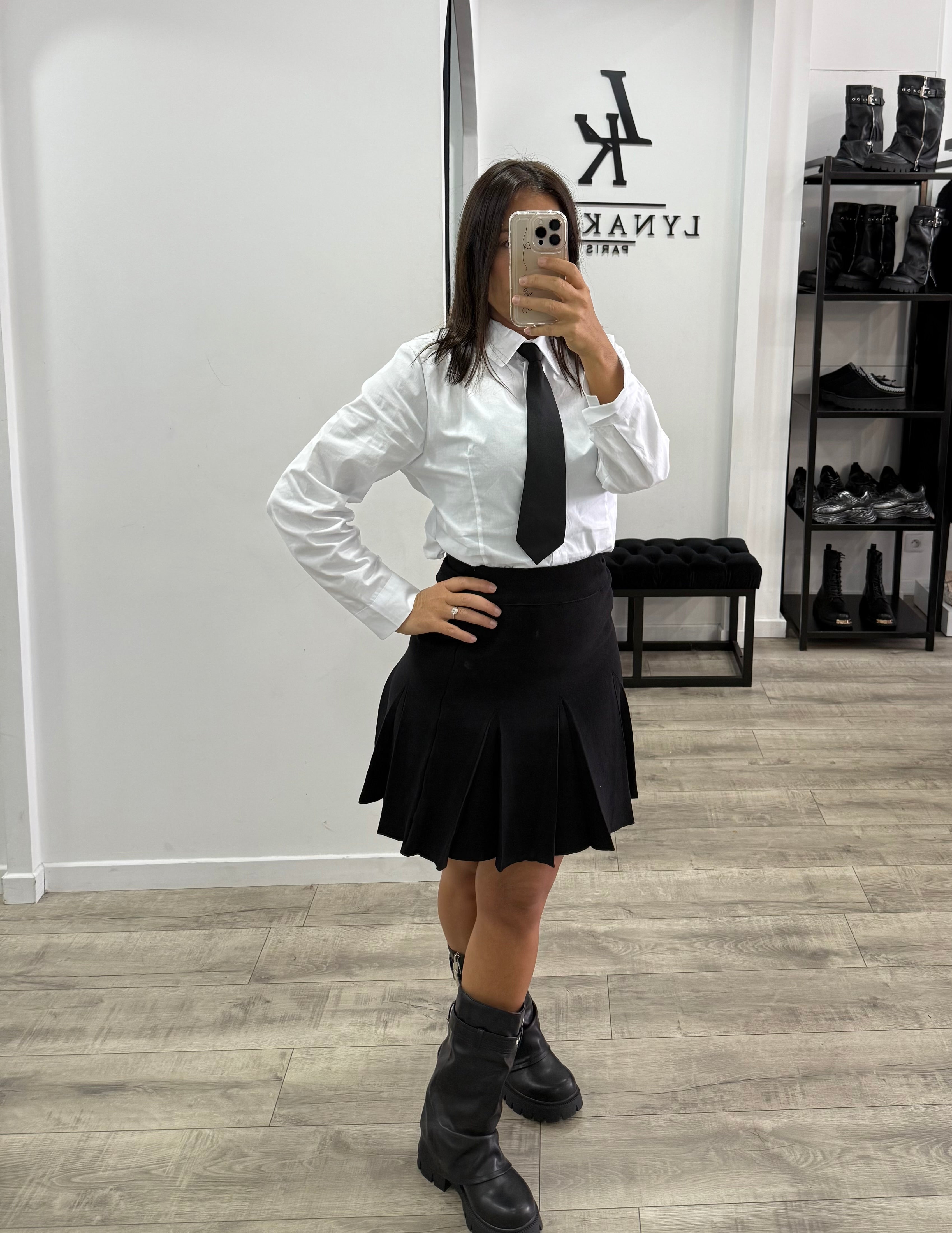 Chemise cravate blanche