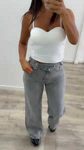 Jeans gris droit