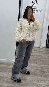 Jeans gris brut revers dad fit