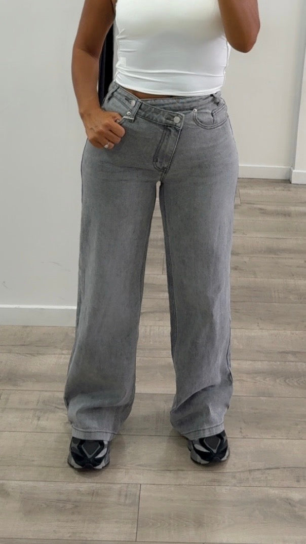 Jeans gris droit
