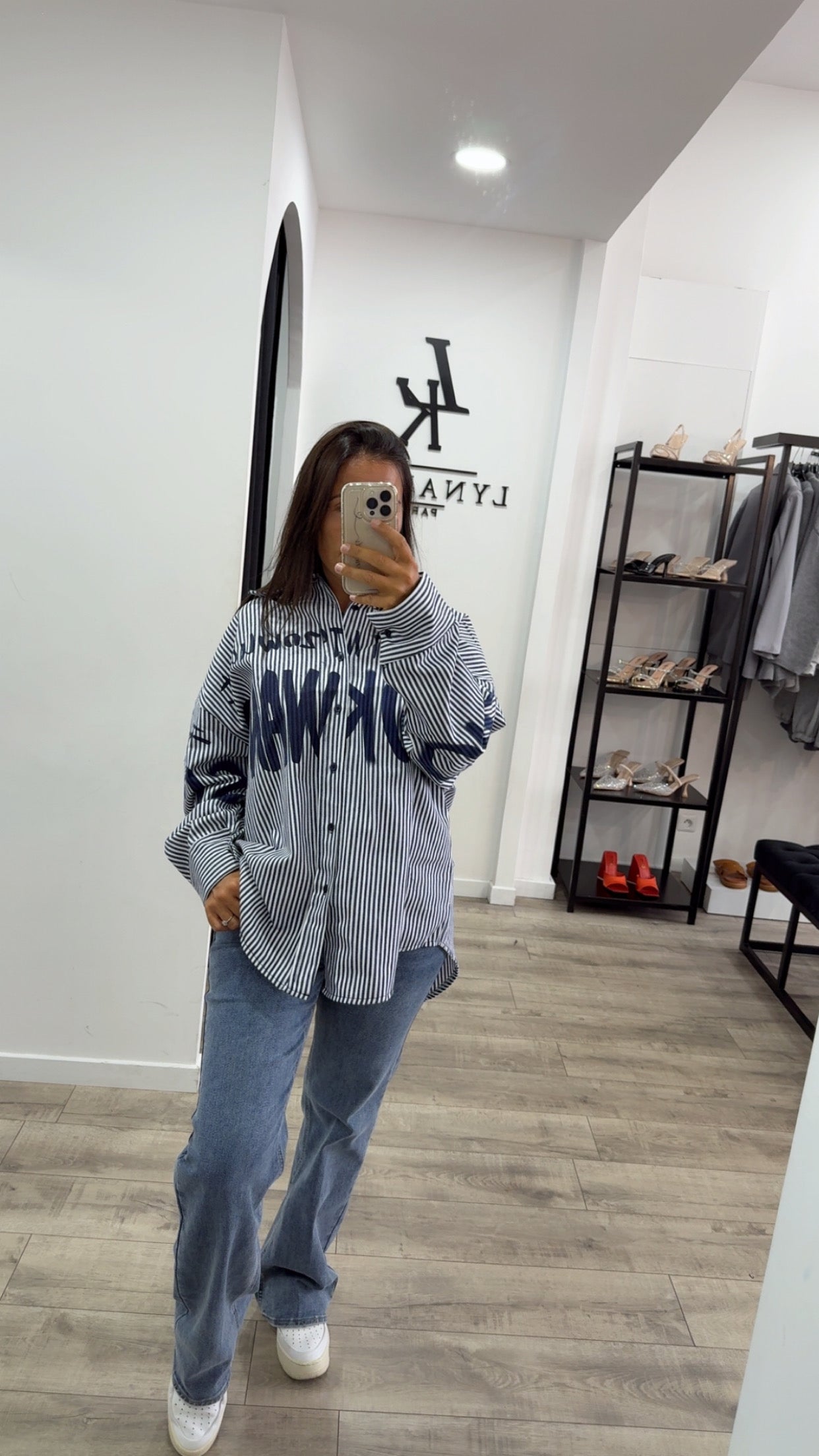 Chemise over size rayure