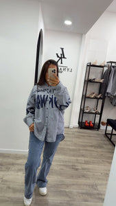 Chemise over size rayure