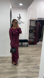 Robe bordeaux longue