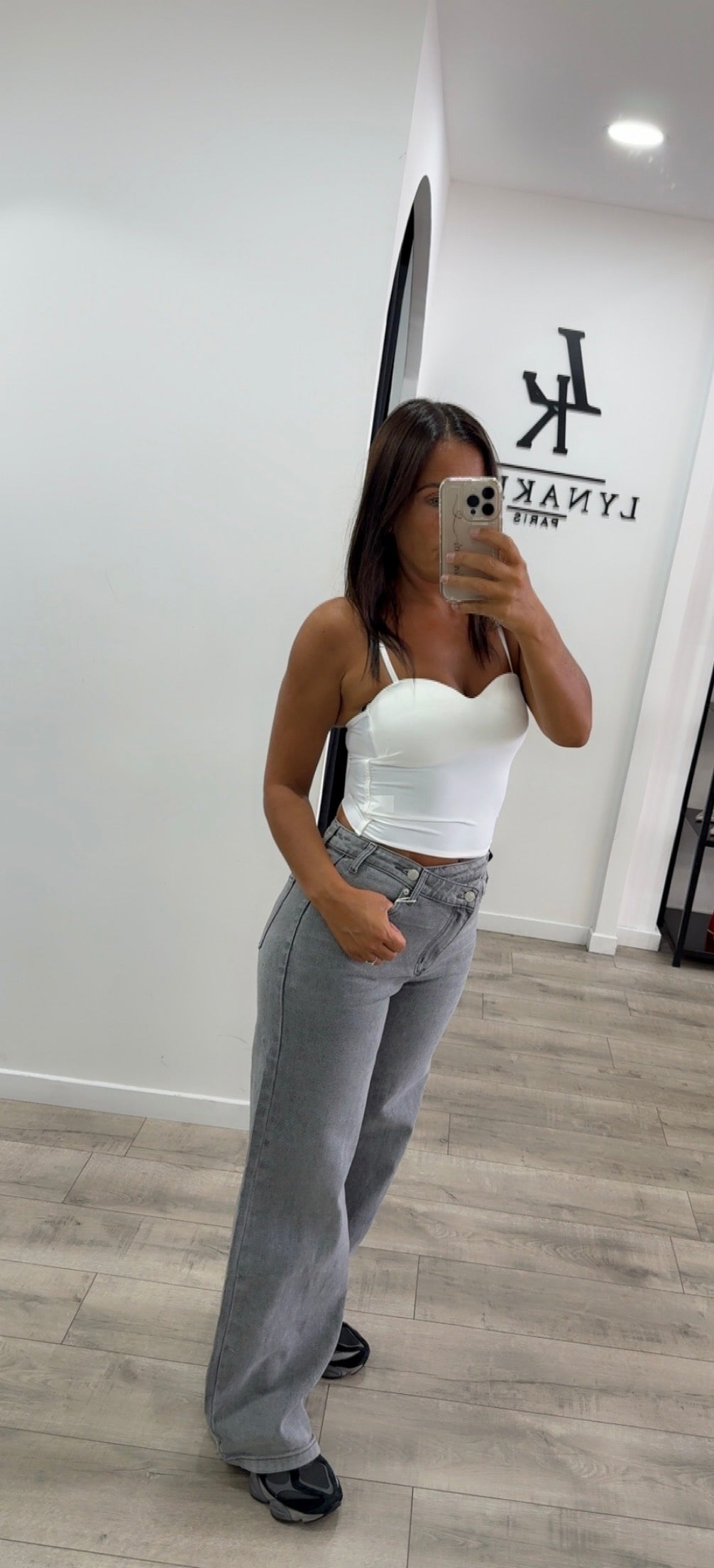 Jeans gris droit