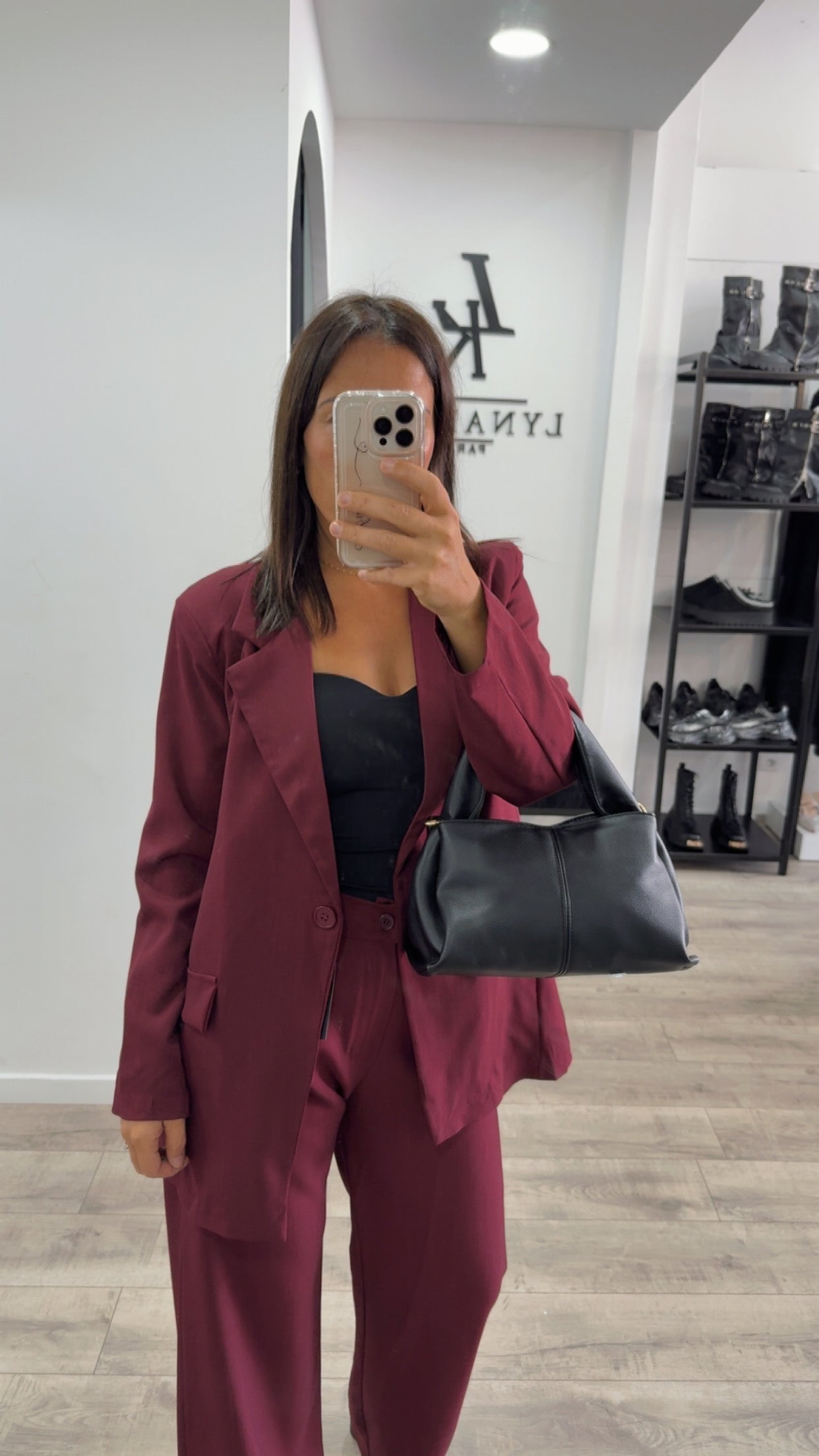 Tailleur over size Bordeaux