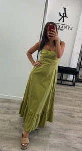 Robe vert anis  khadra