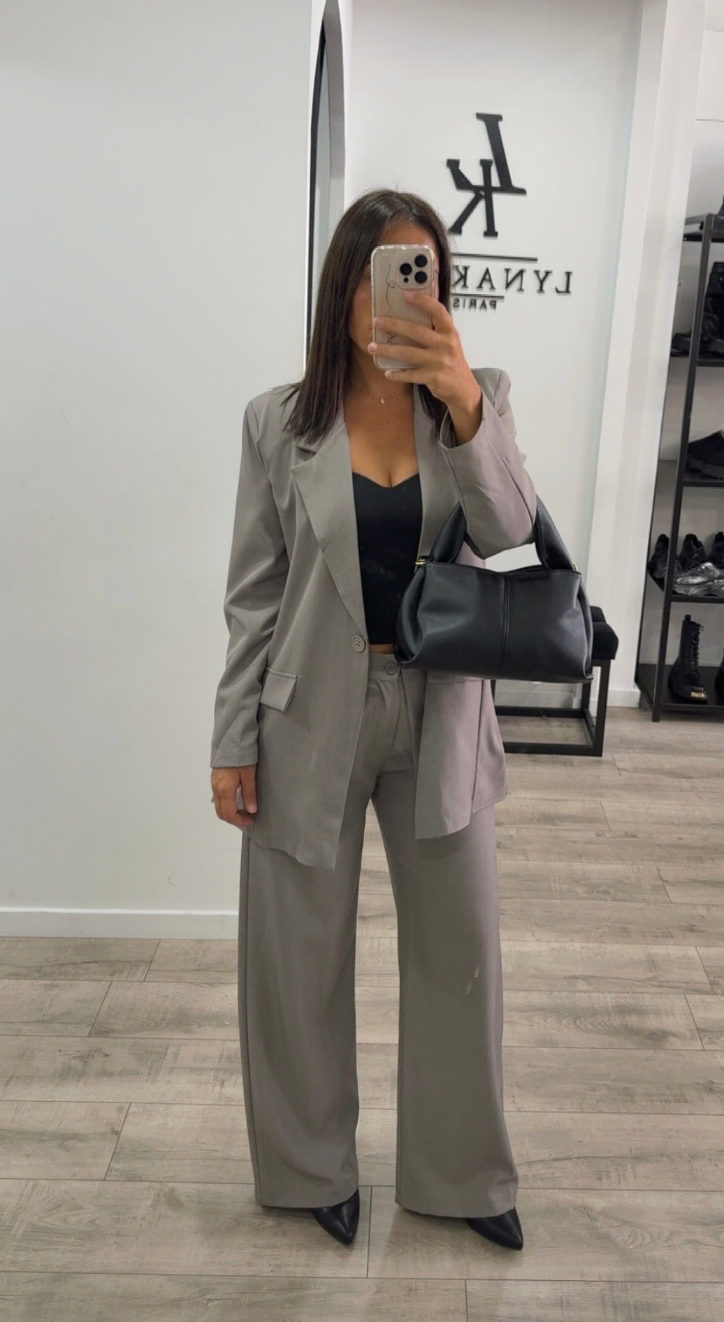 Tailleur over size gris