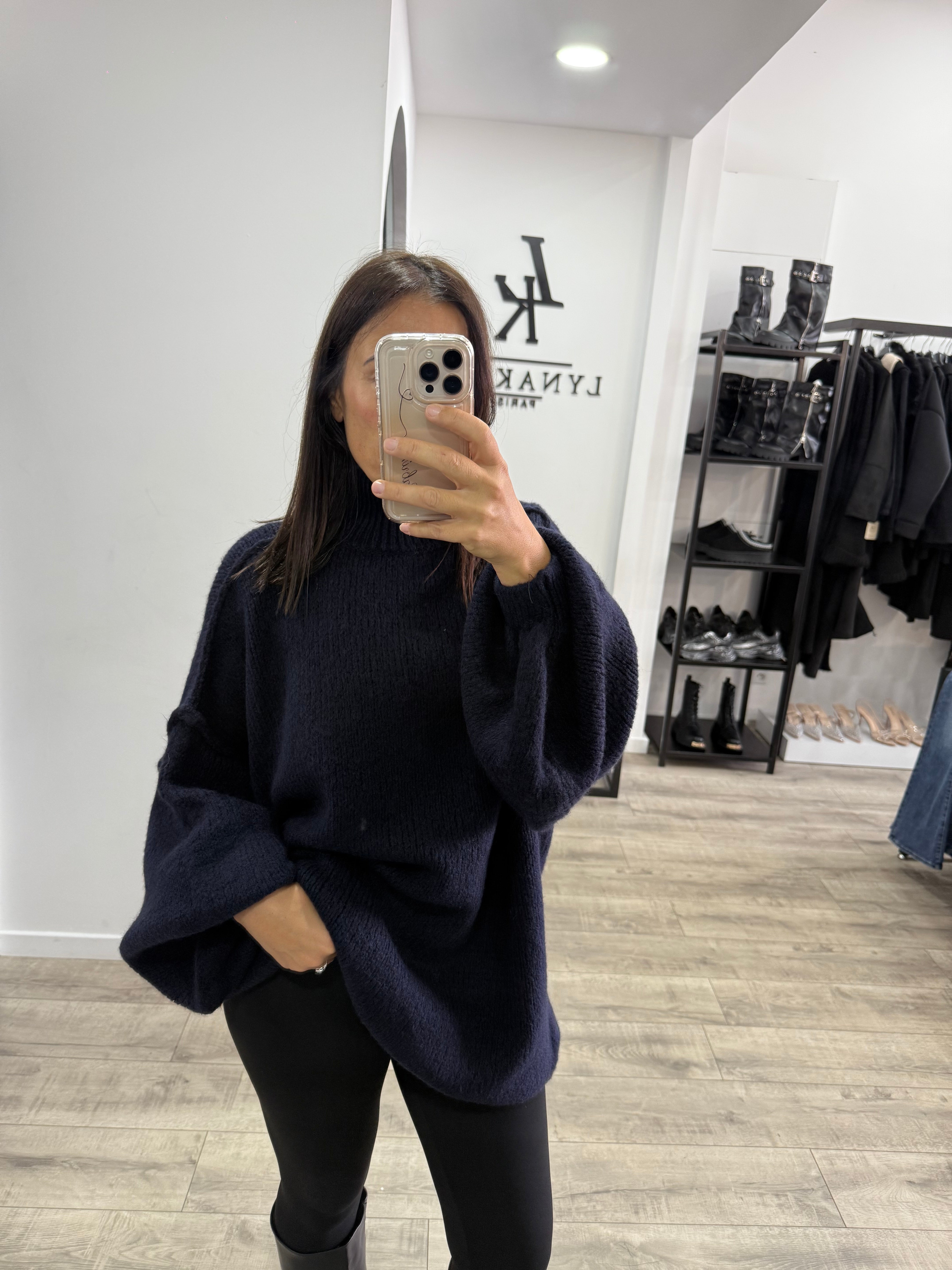 Pull maxi Bleu marine