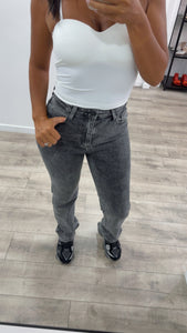 Jeans gris chiné