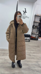 Doudoune longue Marron