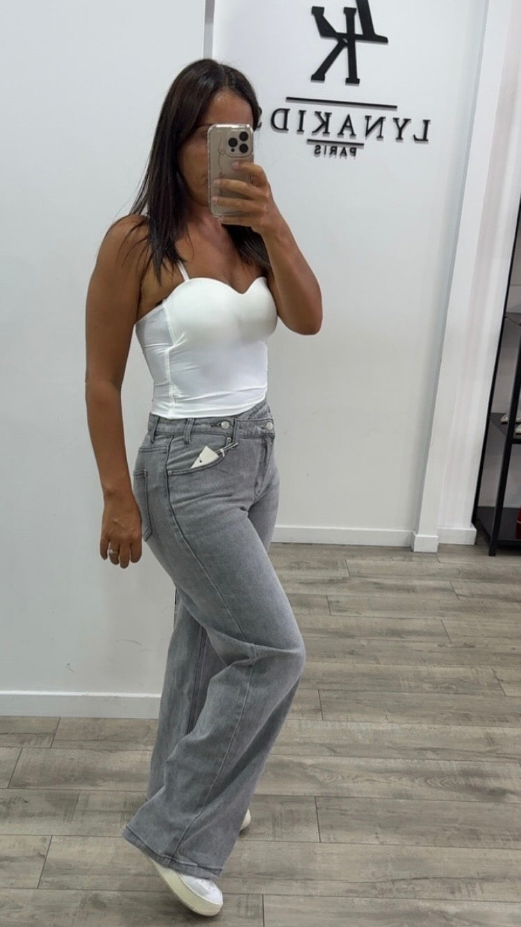 Jeans croisé gris