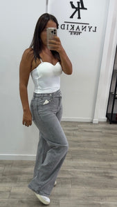 Jeans croisé gris