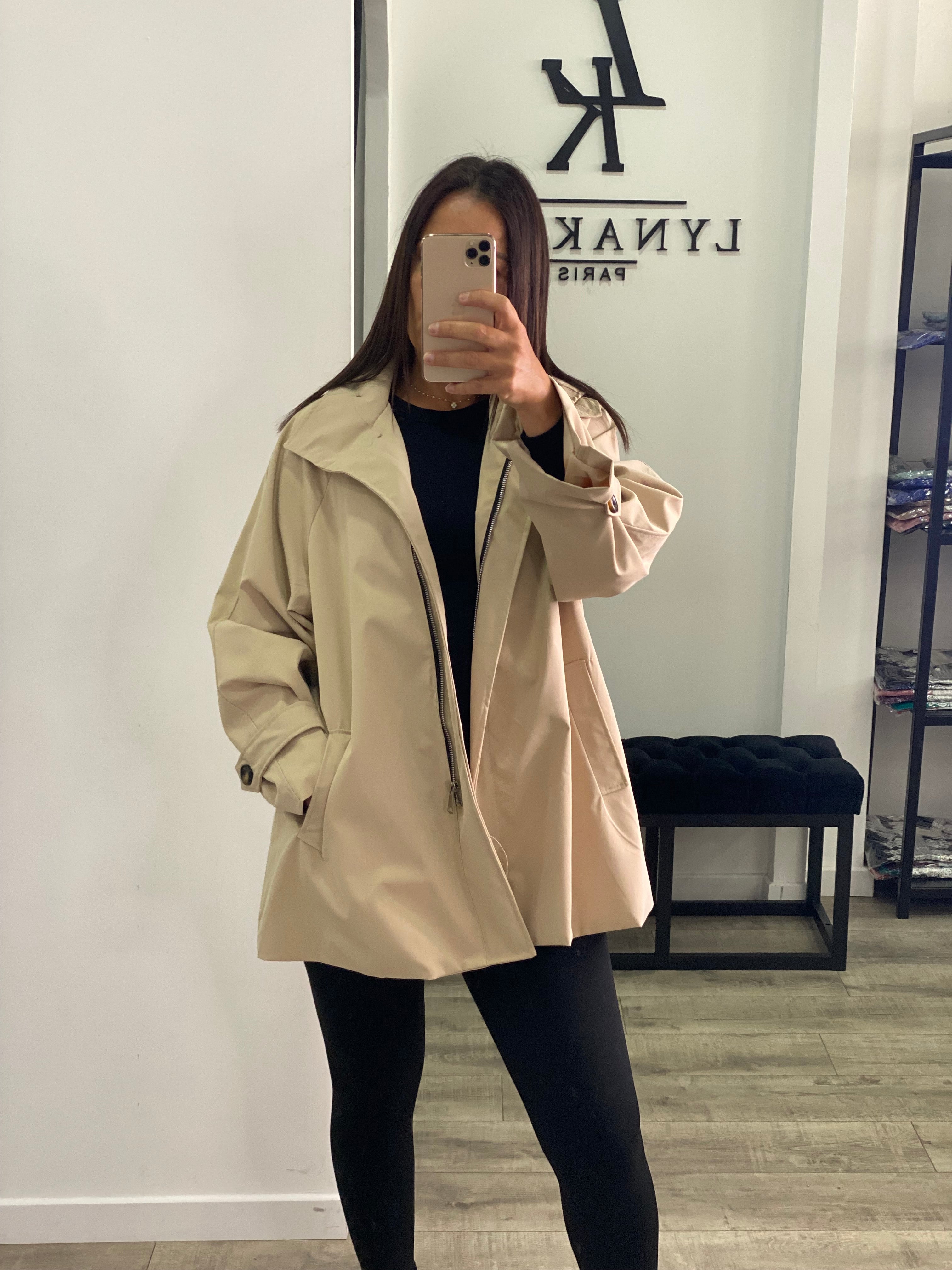 Imper over size beige