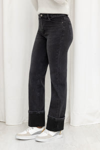 Jeans revers gris foncé