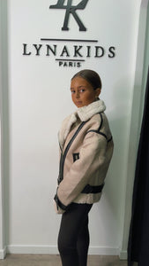 Bombardier beige et marron ￼