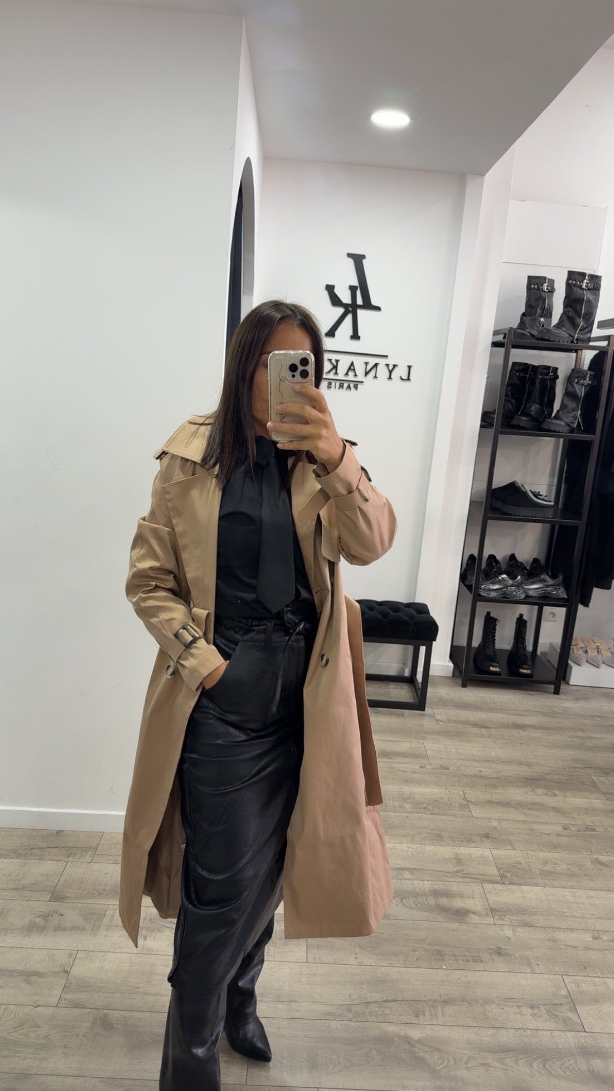 Chemise cravate Noir