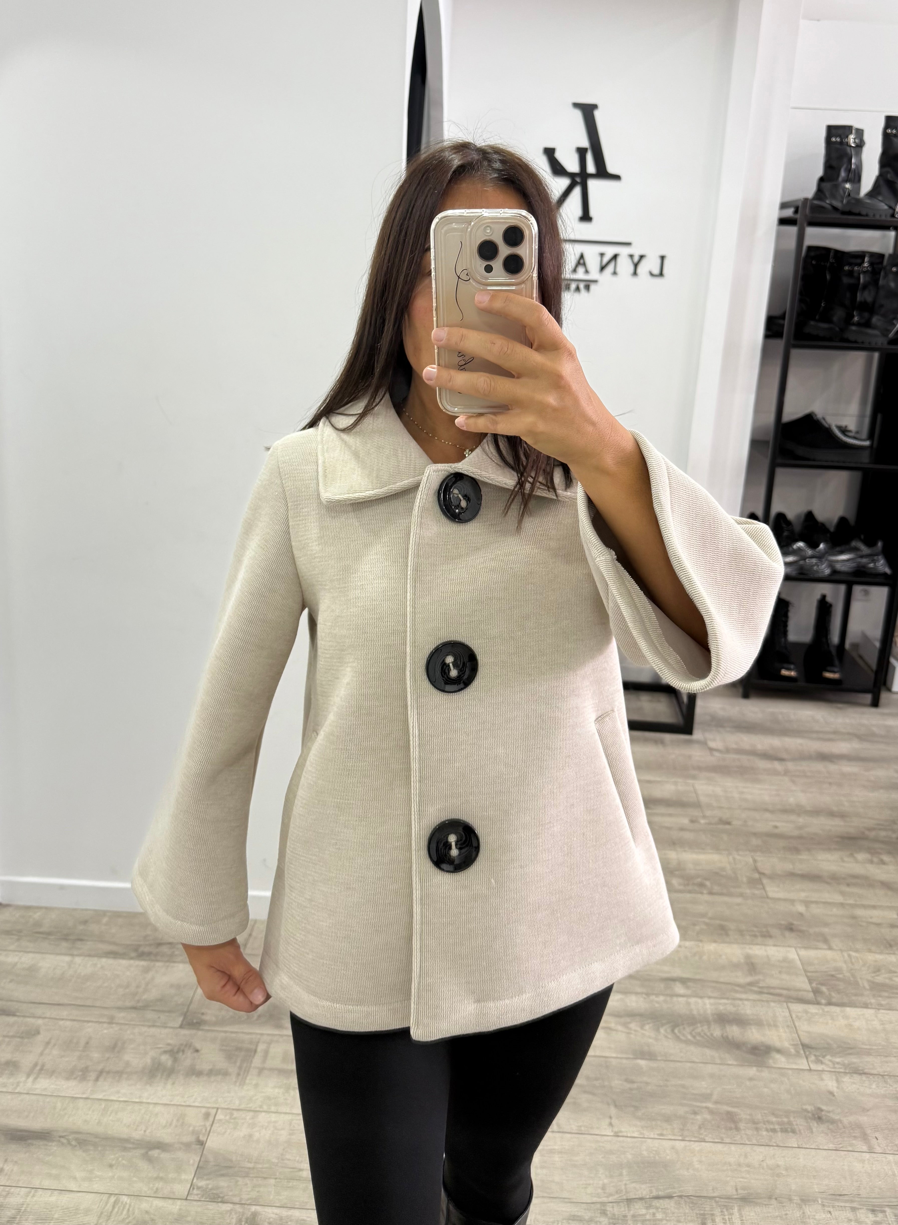 Veste Gros bouton Beige