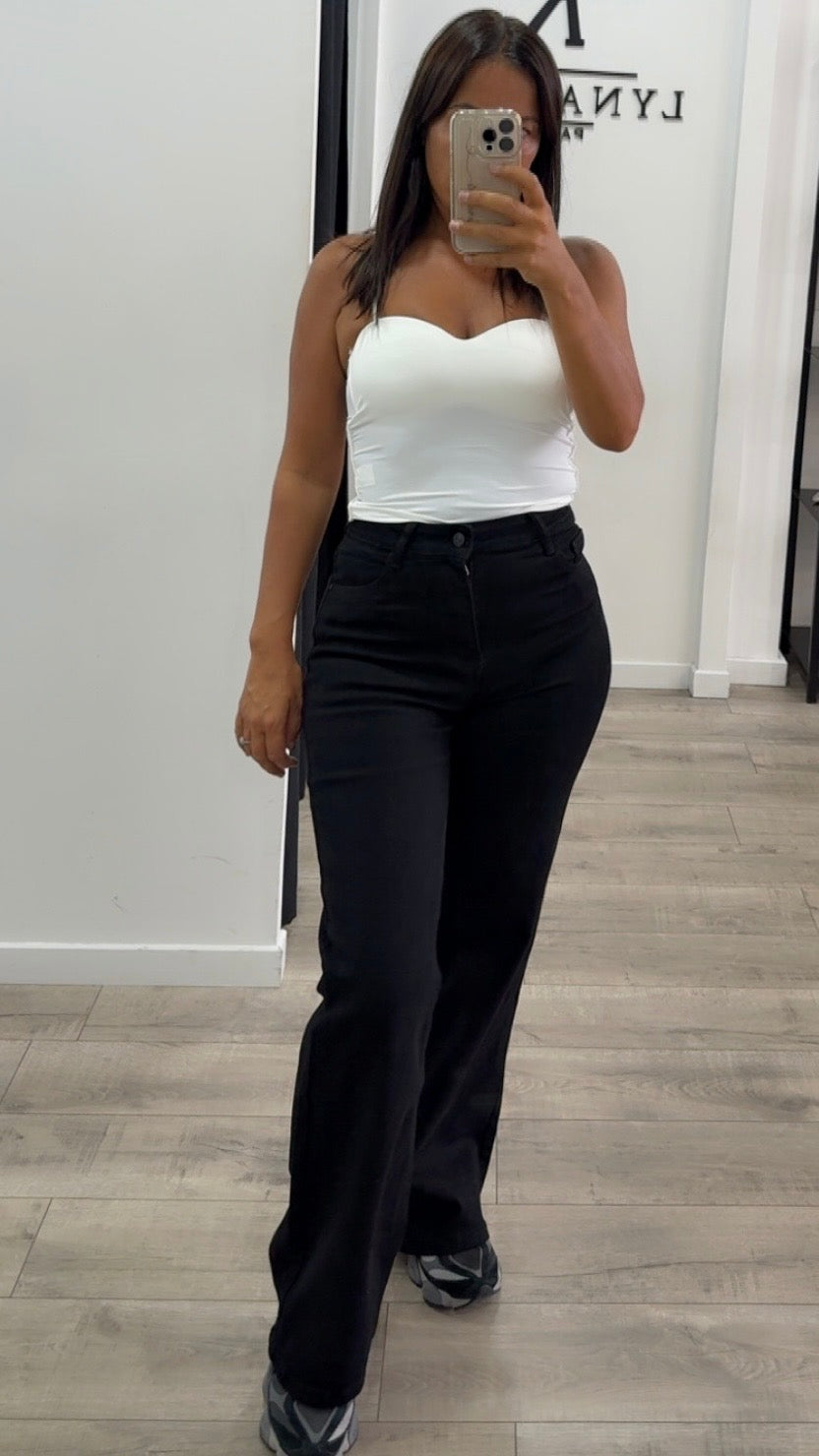 Jeans full noir droit