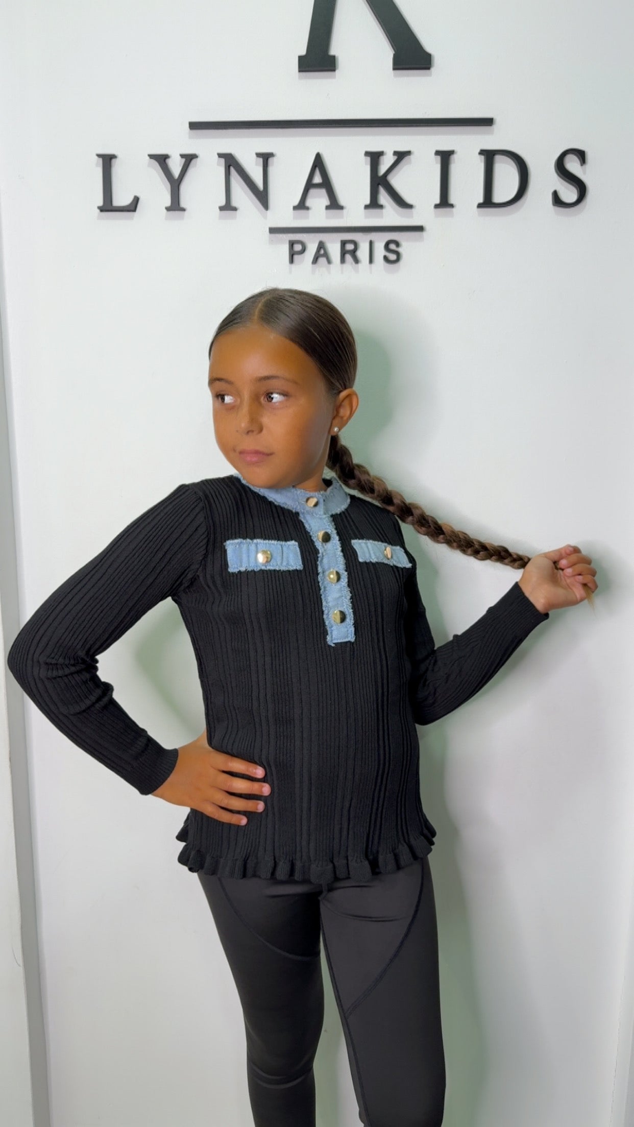 Haut bi matière Noir jeans