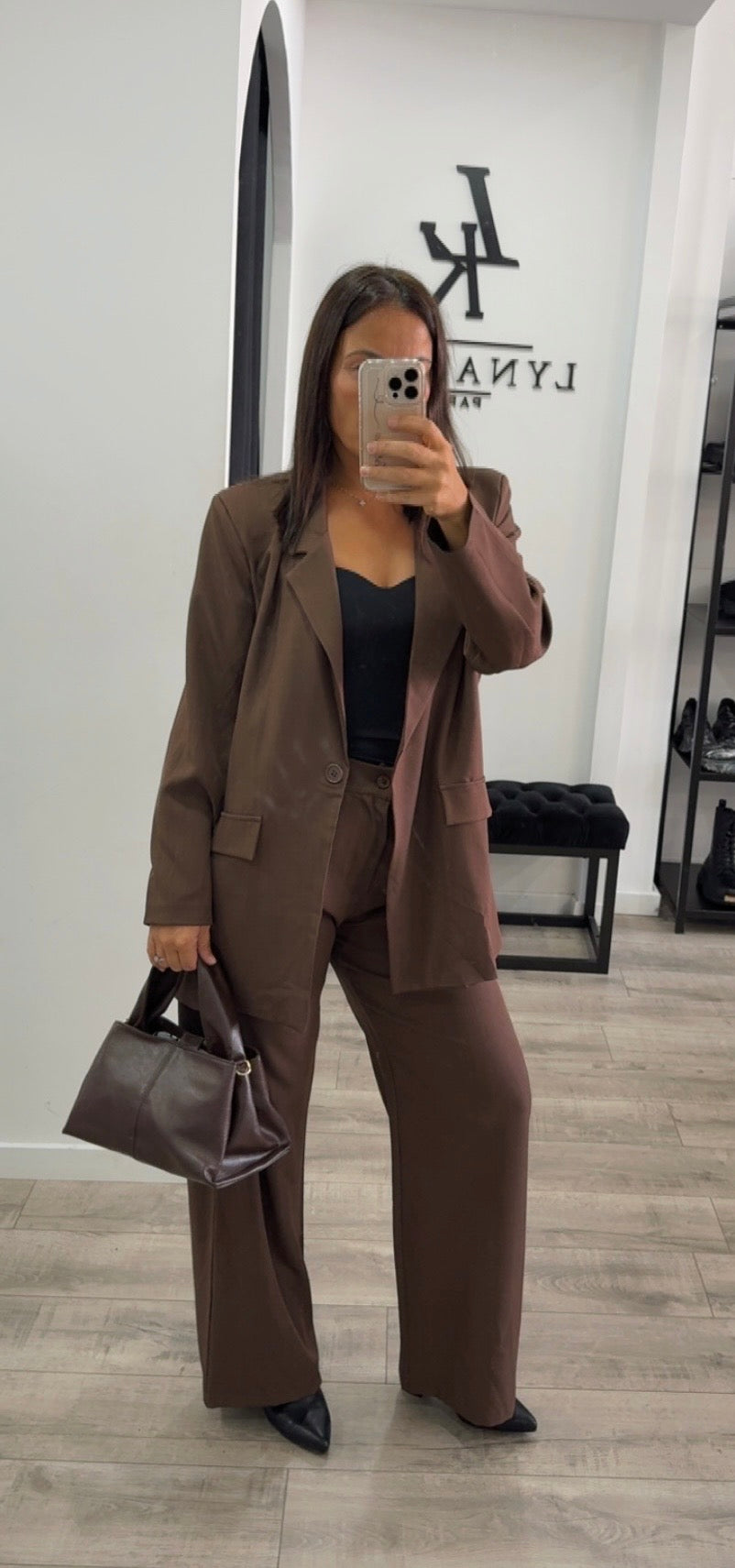 Tailleur over size marron