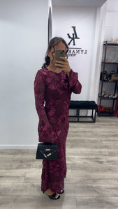 Robe bordeaux longue