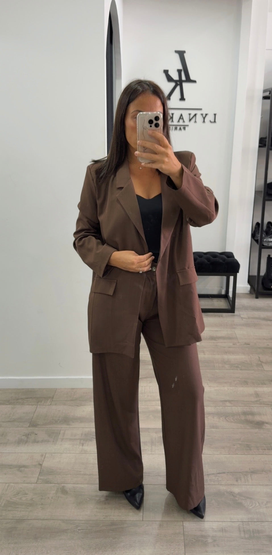 Tailleur over size marron