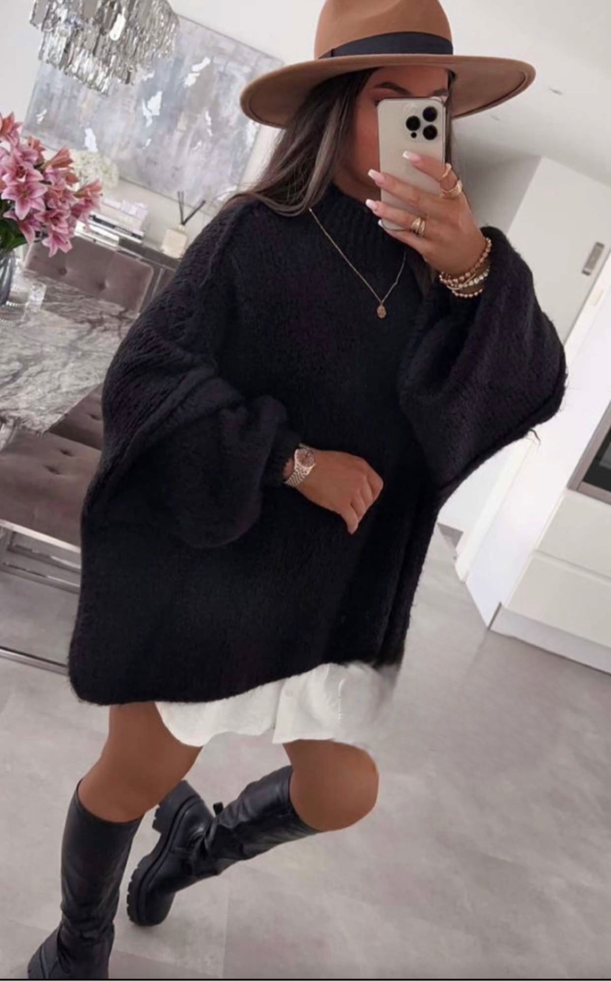 Pull maxi noir
