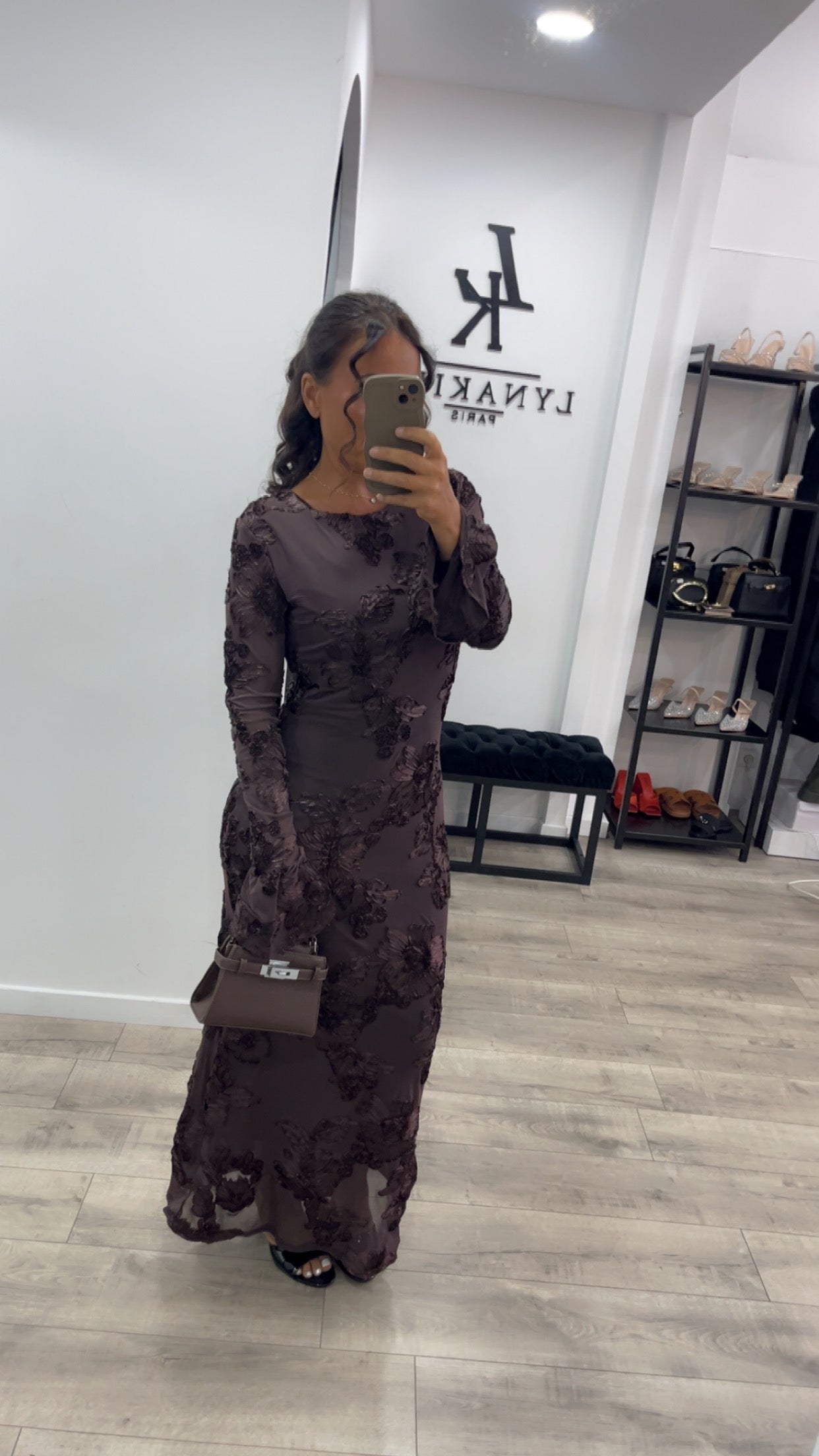 Robe marron longue