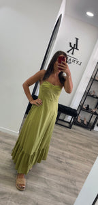Robe vert anis  khadra