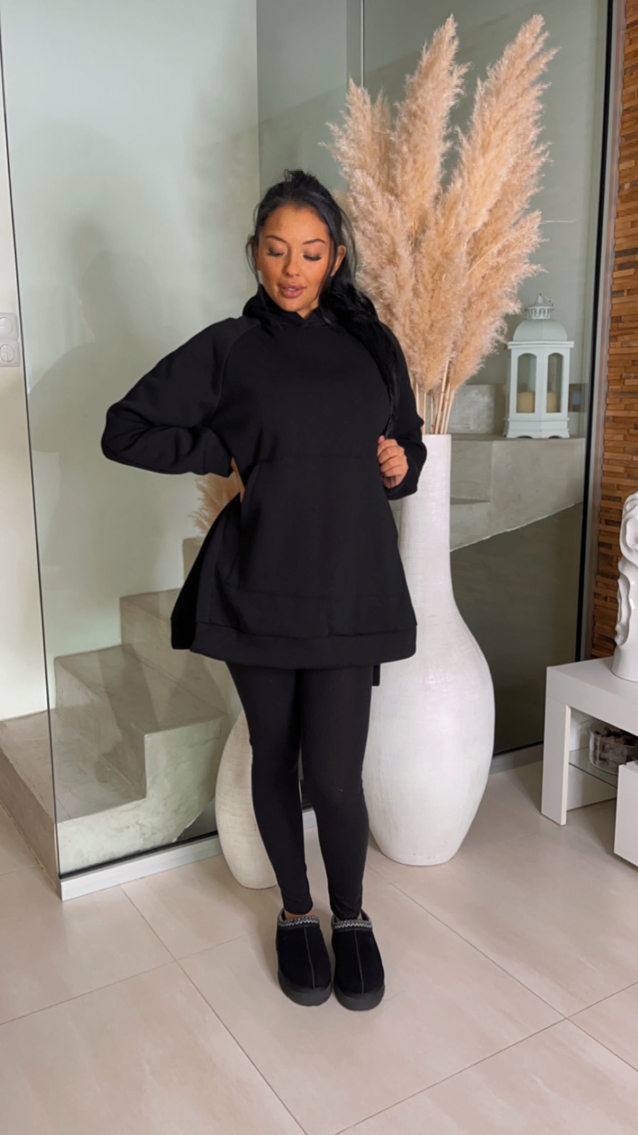 Ensemble Leggins Noir capuche