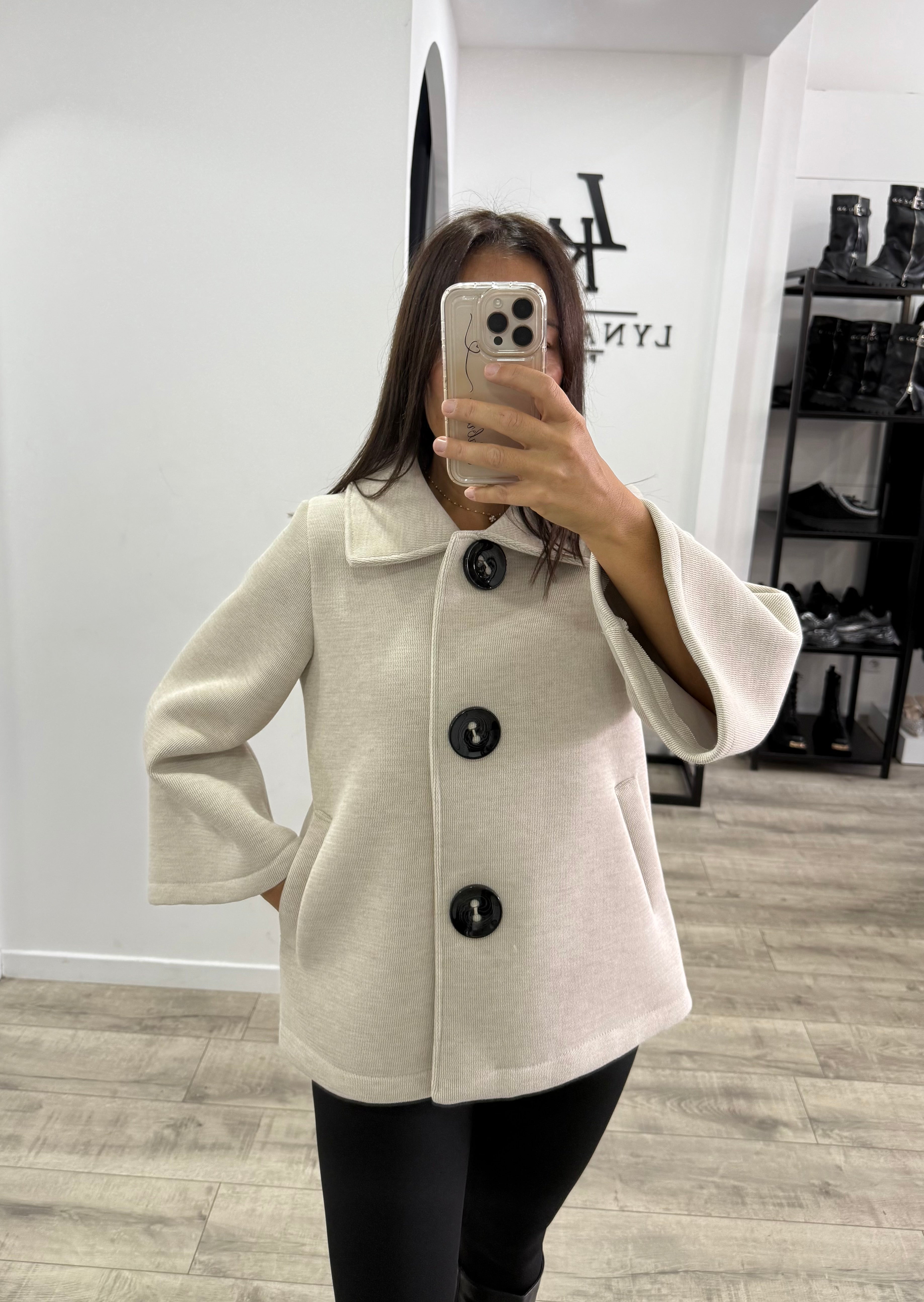 Veste Gros bouton Beige