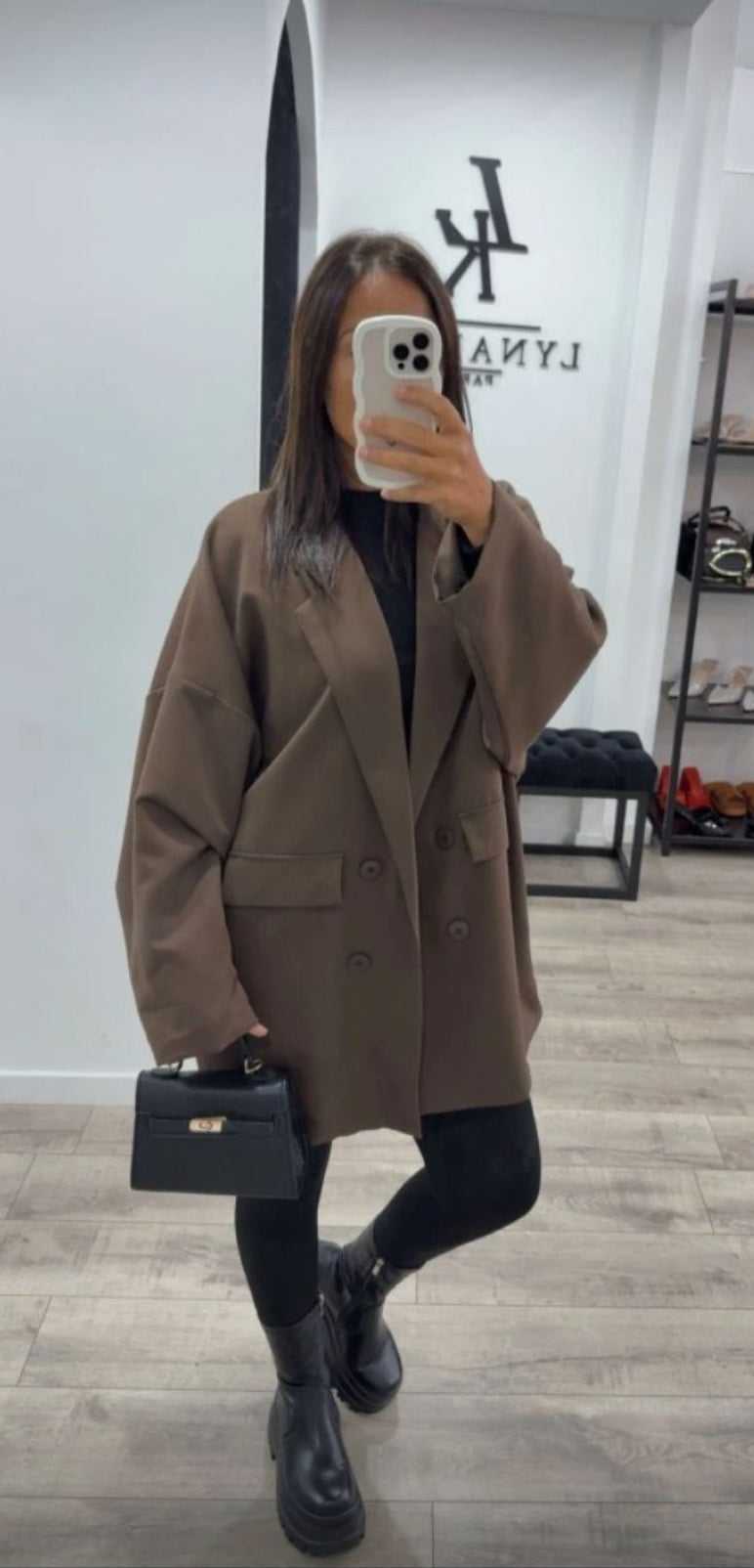 Veste blazer over size marron