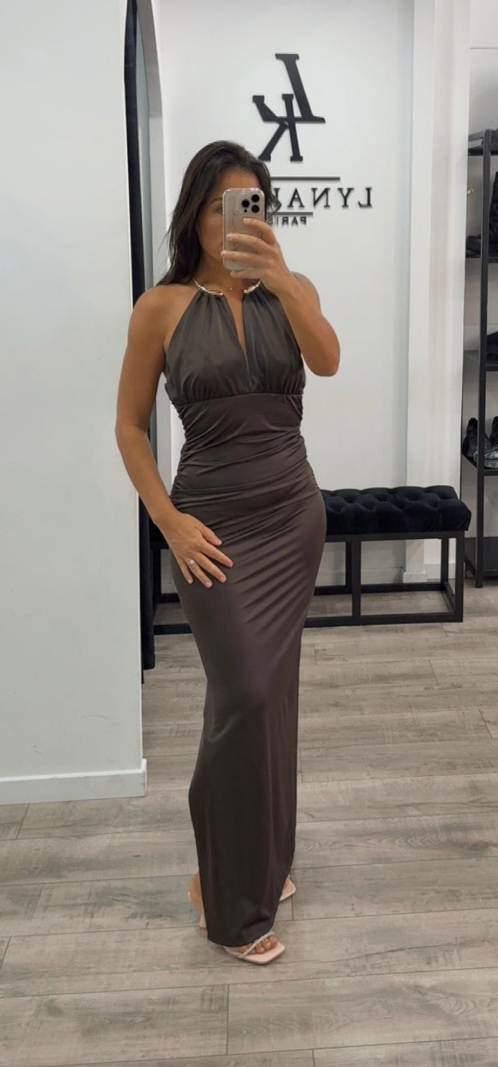 Robe soirée marron