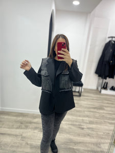 Veste blazer jeans noir