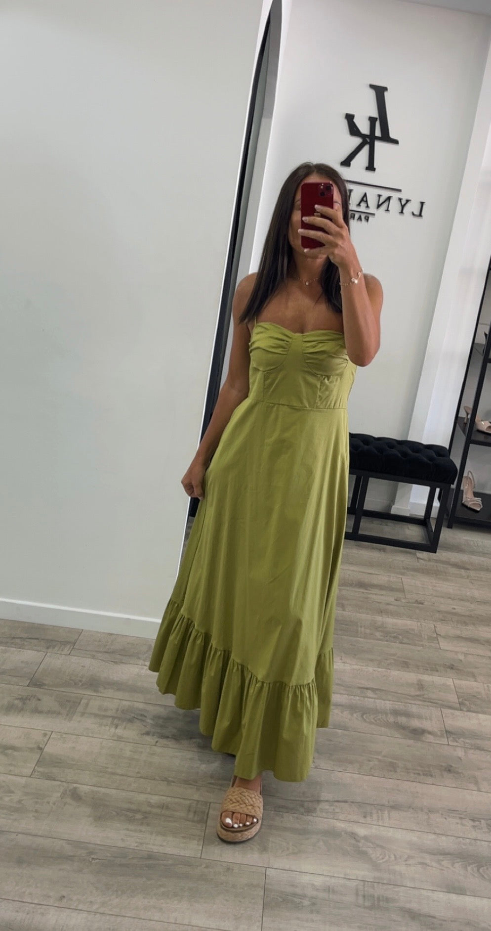 Robe vert anis  khadra
