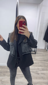 Veste blazer jeans noir