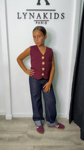 Jeans revers bleu brut