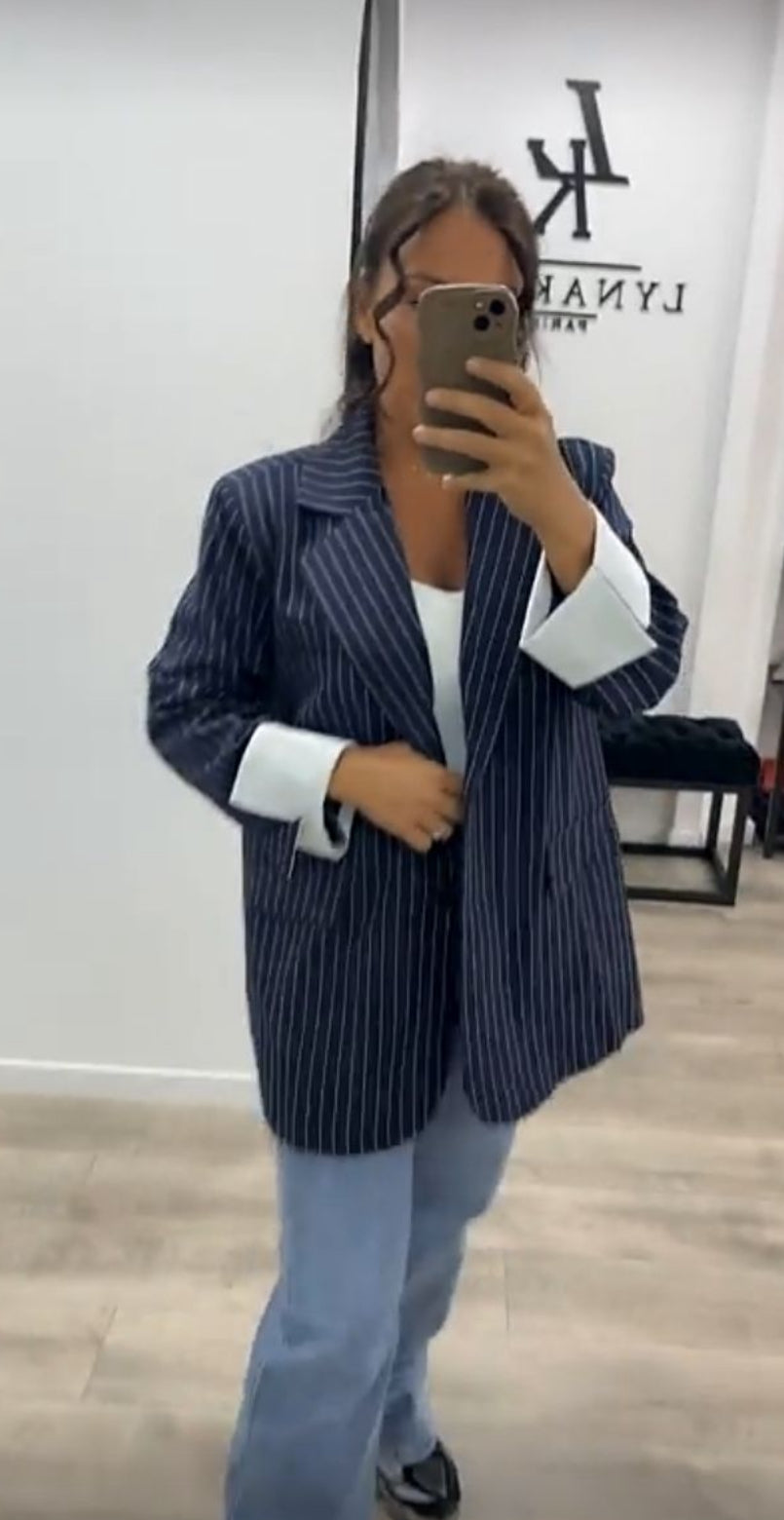 Veste blazer Bleu rayure