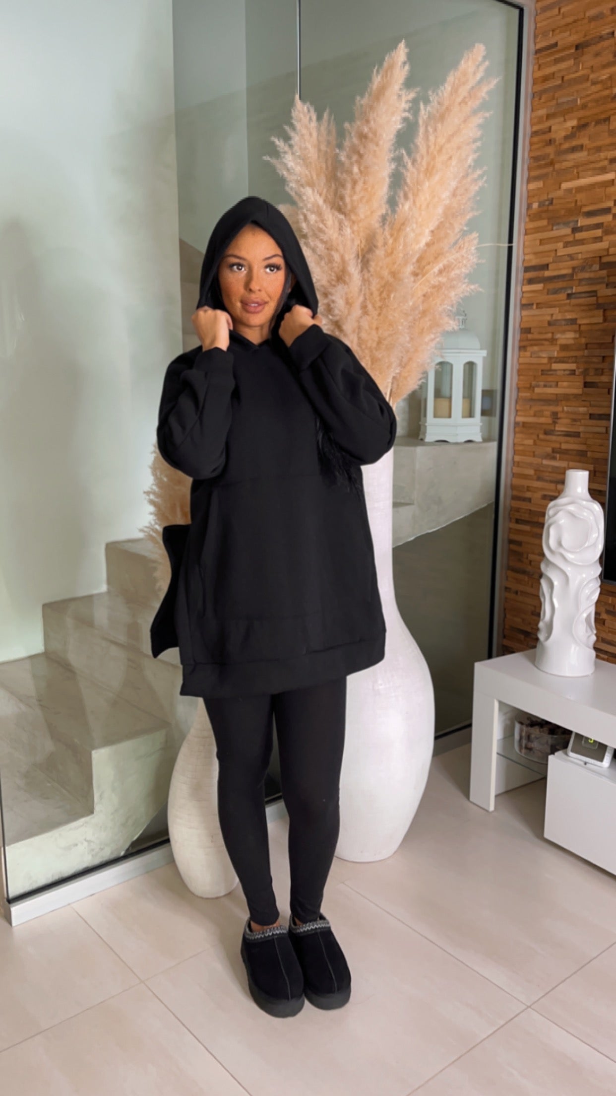 Ensemble Leggins Noir capuche