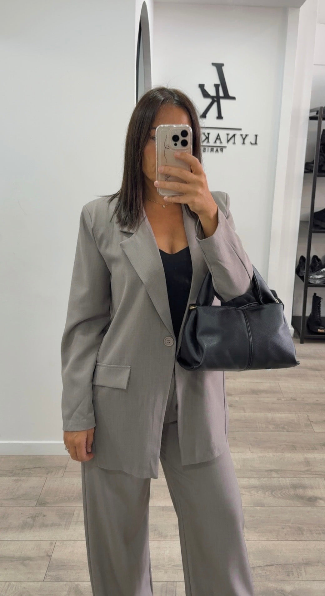Tailleur over size gris