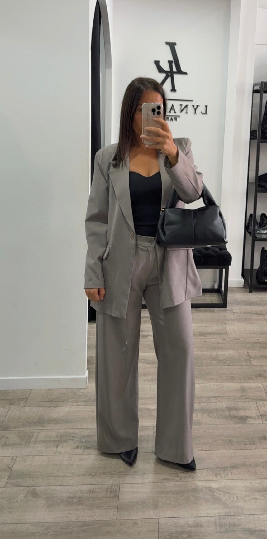 Tailleur over size gris