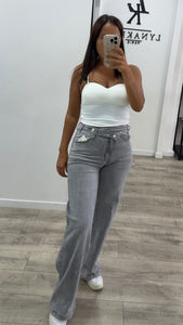 Jeans croisé gris