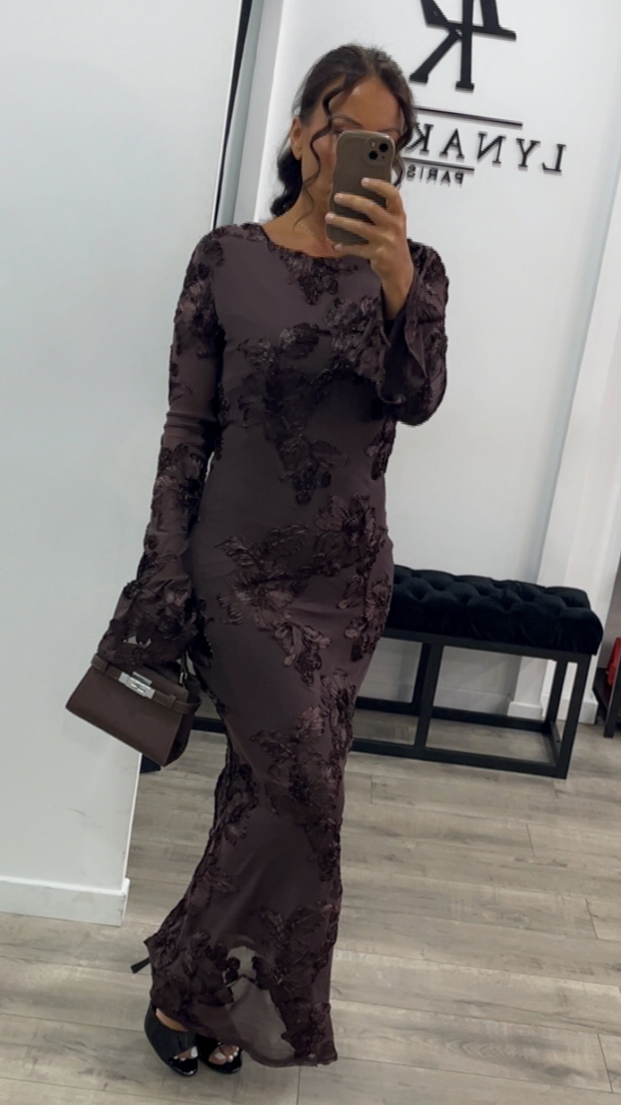 Robe marron longue