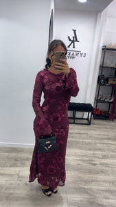 Robe bordeaux longue