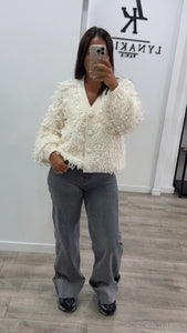 Jeans gris brut revers dad fit