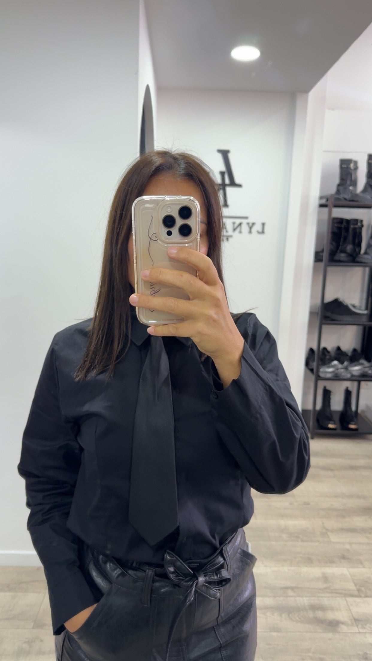 Chemise cravate Noir