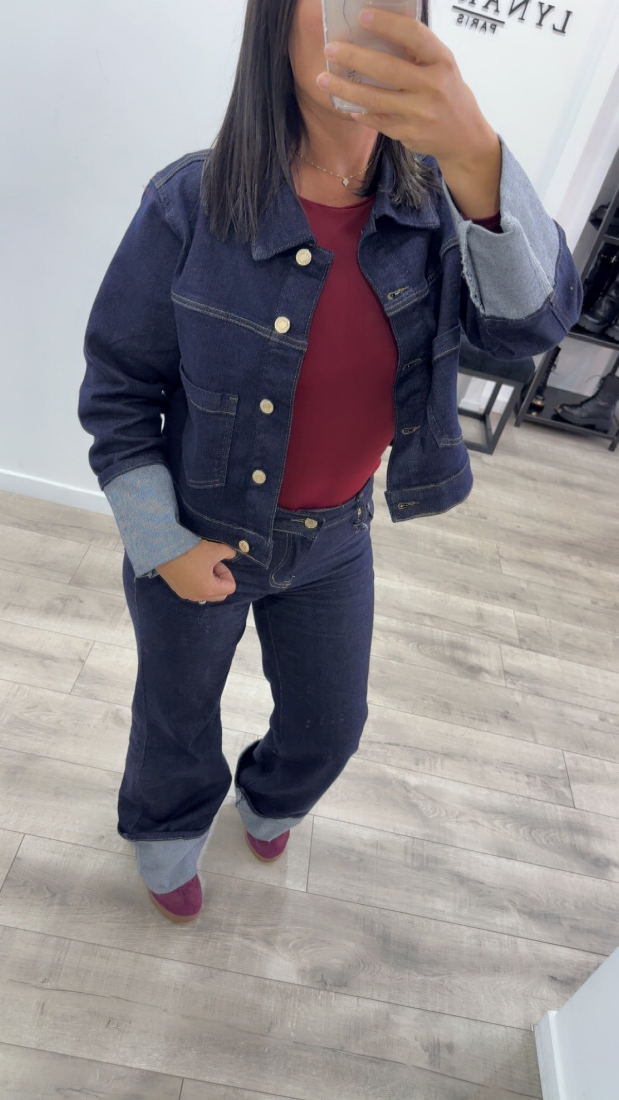 Ensemble jeans revers