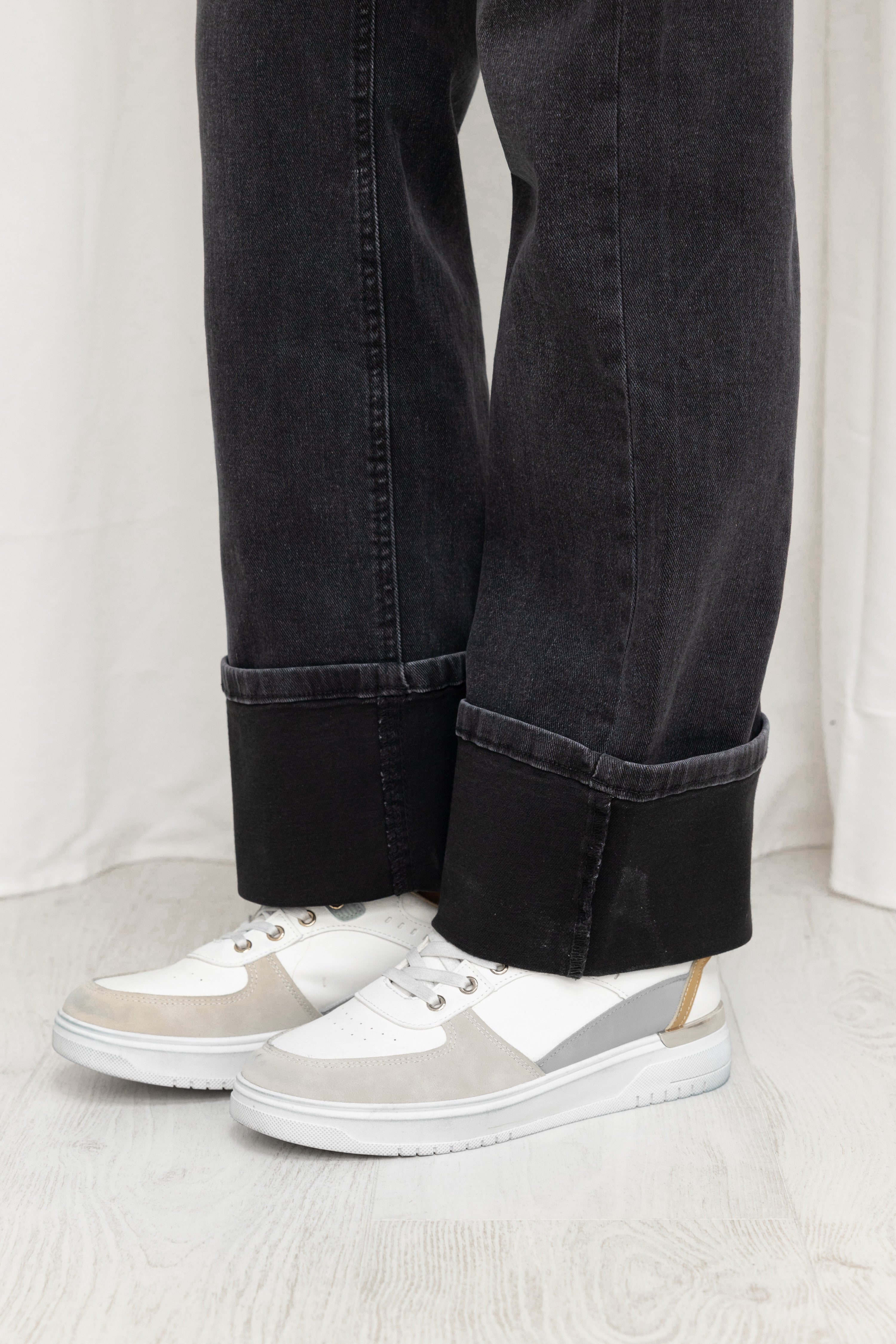 Jeans revers gris foncé