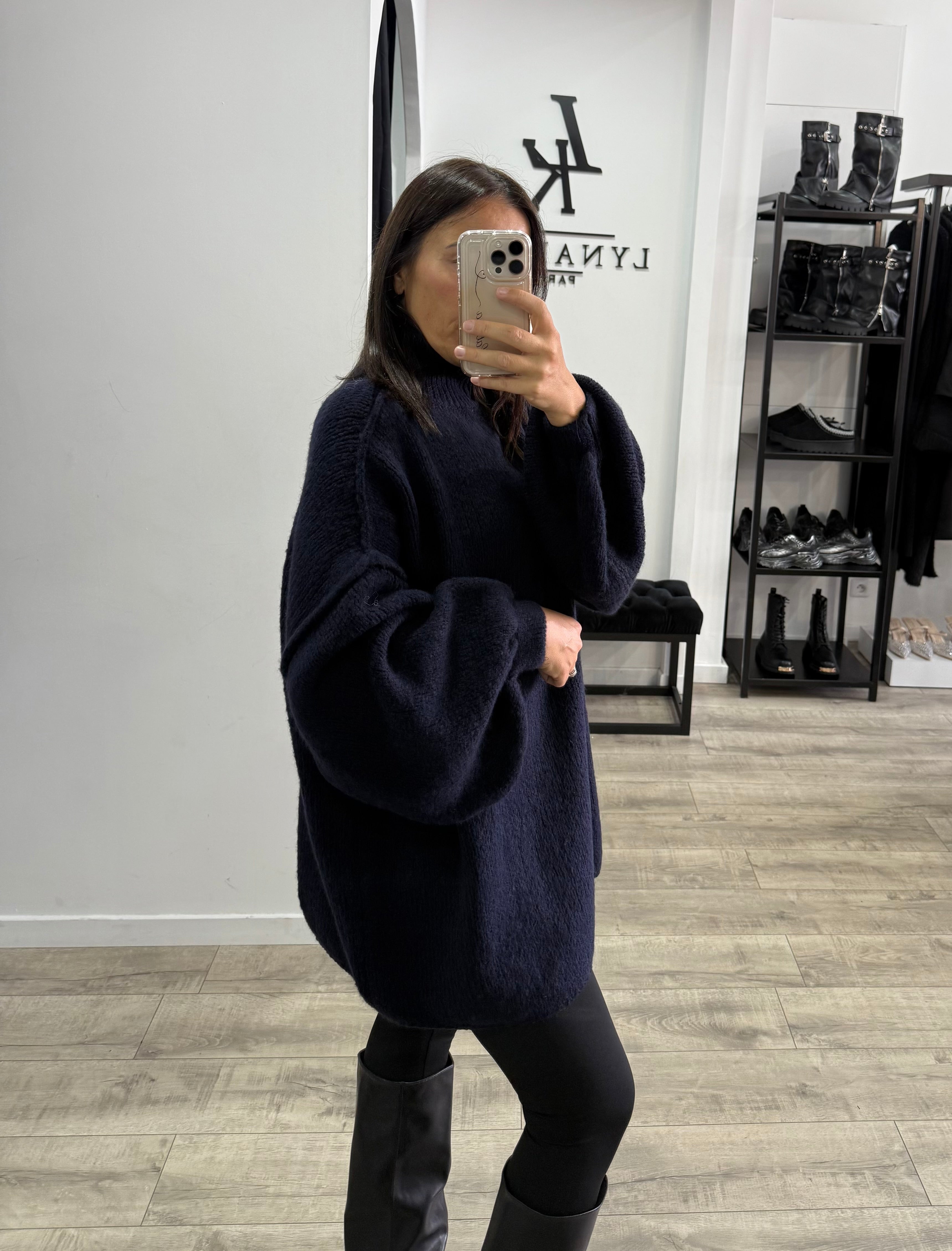 Pull maxi Bleu marine